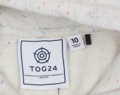 TOG24 Women’s Ivory Speckle Hoodie UK 10 Pullover Logo Pocket