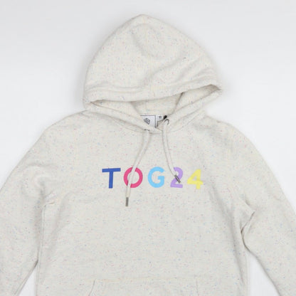 TOG24 Women’s Ivory Speckle Hoodie UK 10 Pullover Logo Pocket