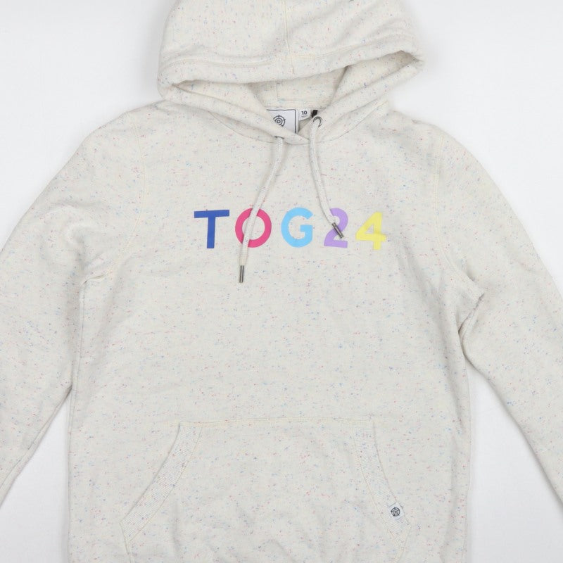 TOG24 Women’s Ivory Speckle Hoodie UK 10 Pullover Logo Pocket
