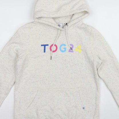 TOG24 Women’s Ivory Speckle Hoodie UK 10 Pullover Logo Pocket