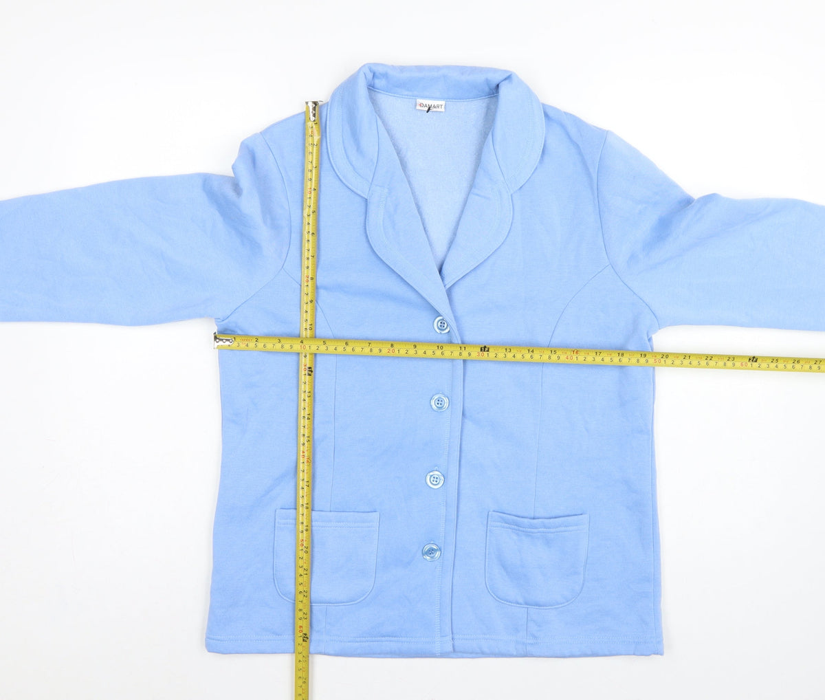 Damart Women Blue UK 16 Fleece Jacket Button Front Pockets
