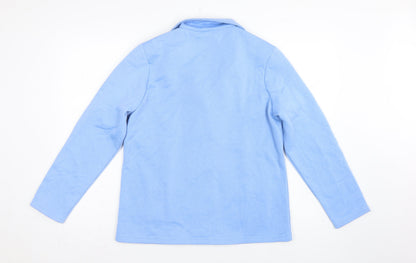 Damart Women Blue UK 16 Fleece Jacket Button Front Pockets