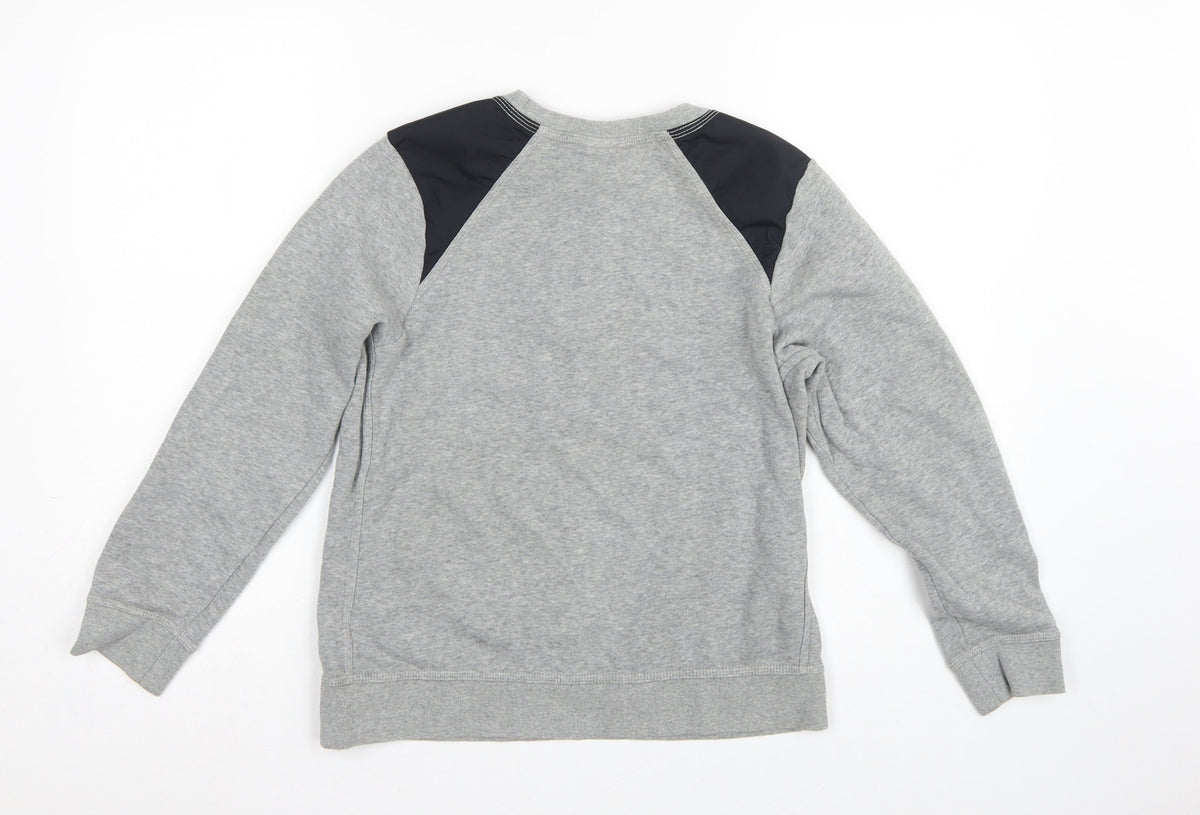 Nike Boys Grey 12-13 Years Pullover Sweatshirt Logo Fleece Kangaroo Pocket