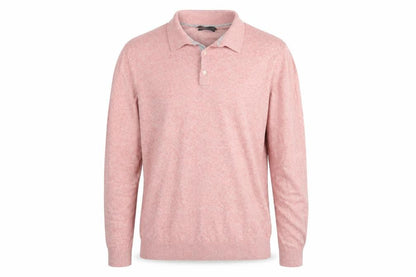 Marks and Spencer Men's Pink L Cotton Rich Collared Henley Jumper