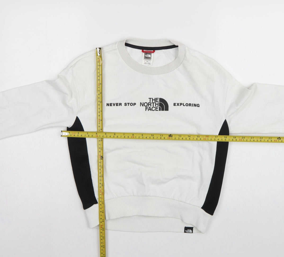 The North Face Women White S Pullover Sweatshirt Logo Colourblock Fleece