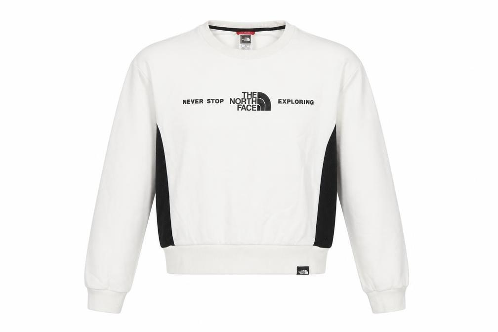 The North Face Women White S Pullover Sweatshirt Logo Colourblock Fleece