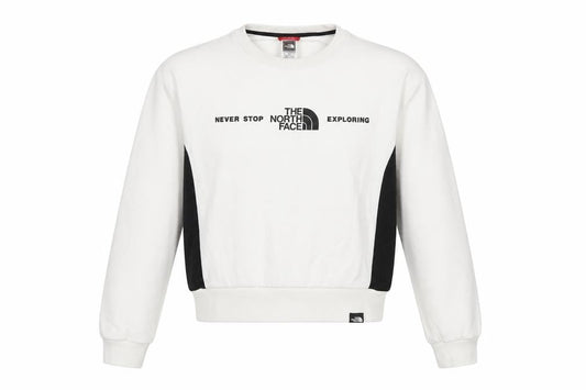 The North Face Women White S Pullover Sweatshirt Logo Colourblock Fleece