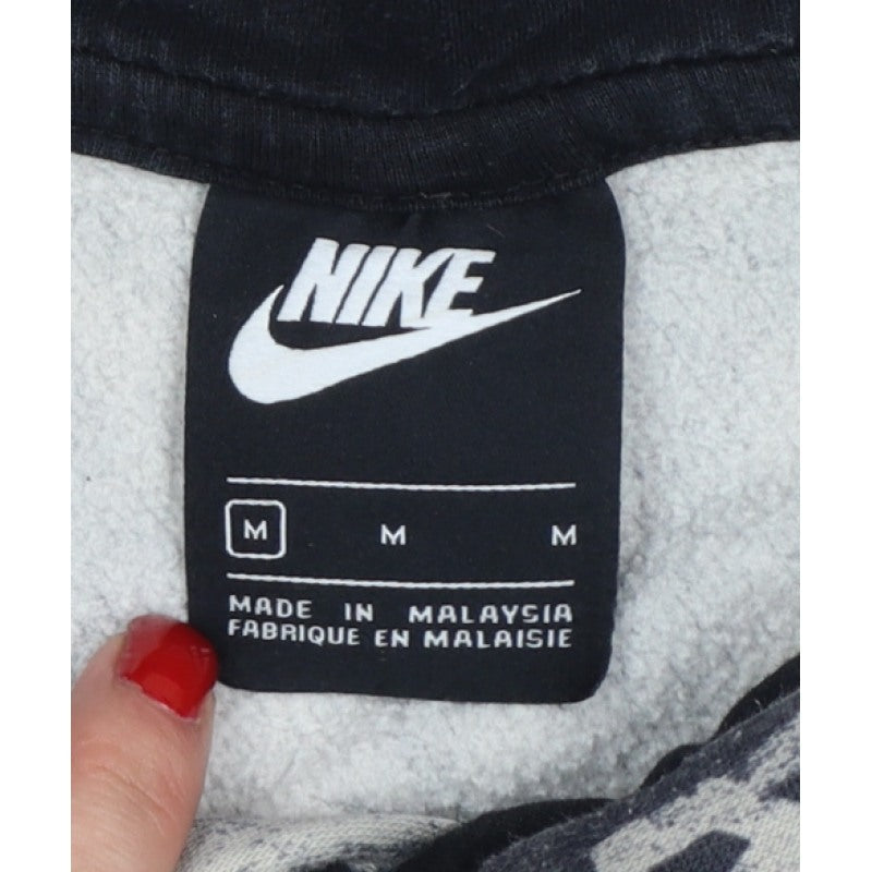 Nike Teens Black Grey Graphic Print Pullover Hoodie M