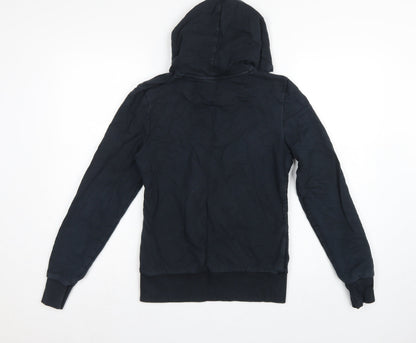 Nike Women's Black Pink Logo Pullover Hoodie UK 12 M Hooded