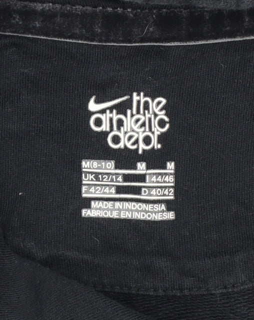 Nike Women's Black Pink Logo Pullover Hoodie UK 12 M Hooded
