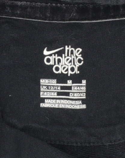 Nike Women's Black Pink Logo Pullover Hoodie UK 12 M Hooded