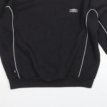 Umbro Men’s Black L Pullover Fleece Sweatshirt Logo Football