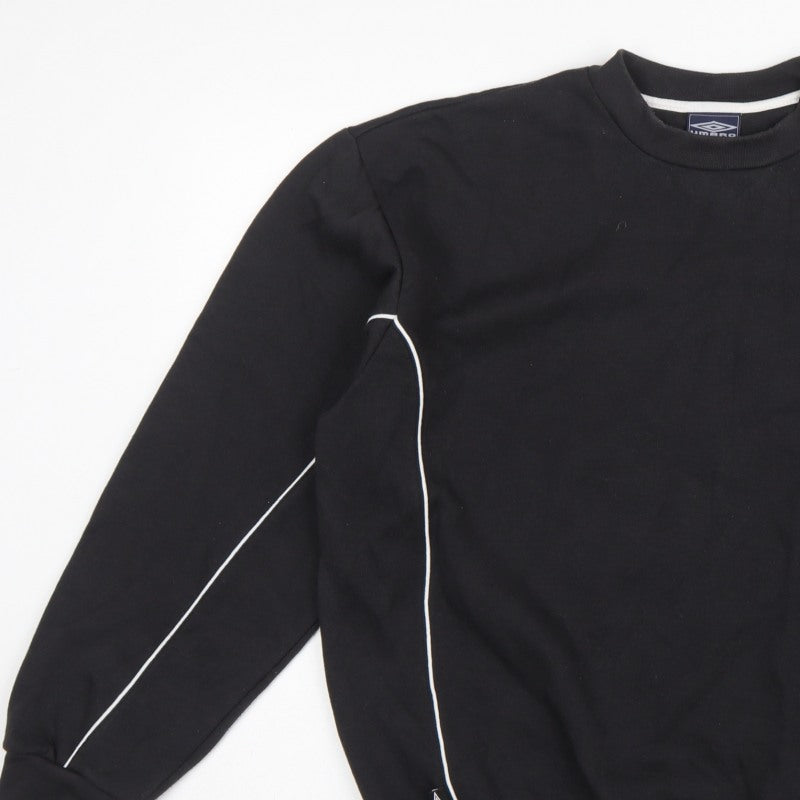 Umbro Men’s Black L Pullover Fleece Sweatshirt Logo Football