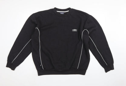Umbro Men’s Black L Pullover Fleece Sweatshirt Logo Football