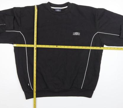 Umbro Men’s Black L Pullover Fleece Sweatshirt Logo Football