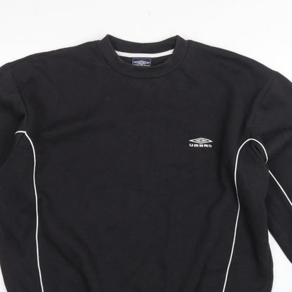 Umbro Men’s Black L Pullover Fleece Sweatshirt Logo Football