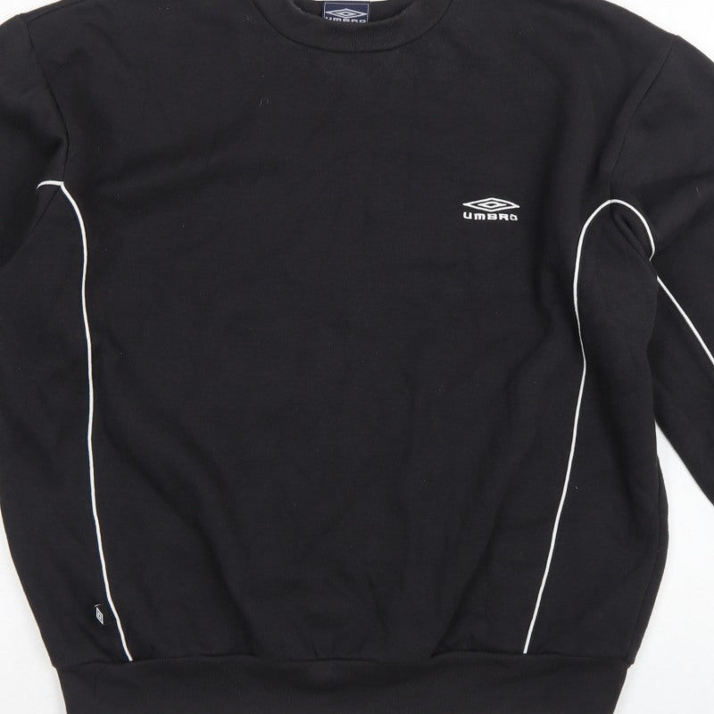 Umbro Men’s Black L Pullover Fleece Sweatshirt Logo Football