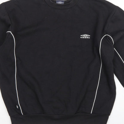 Umbro Men’s Black L Pullover Fleece Sweatshirt Logo Football