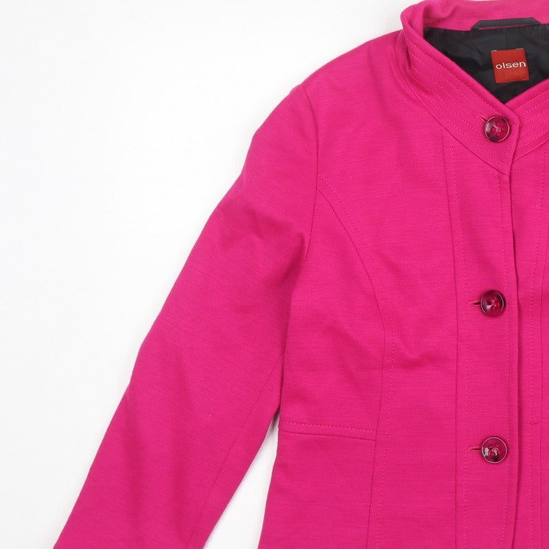 Olsen Women’s Pink UK 16 Tailored Lined 3 Button Blazer Jacket