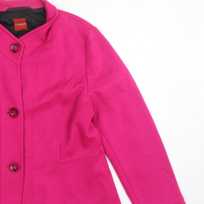 Olsen Women’s Pink UK 16 Tailored Lined 3 Button Blazer Jacket