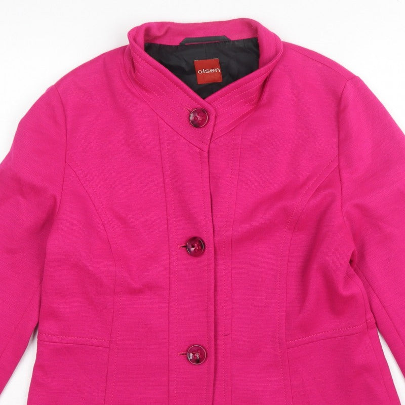 Olsen Women’s Pink UK 16 Tailored Lined 3 Button Blazer Jacket