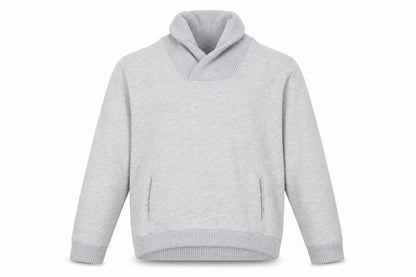 H&M Men’s Grey L Pullover High Neck Sweatshirt Cotton Blend Pockets