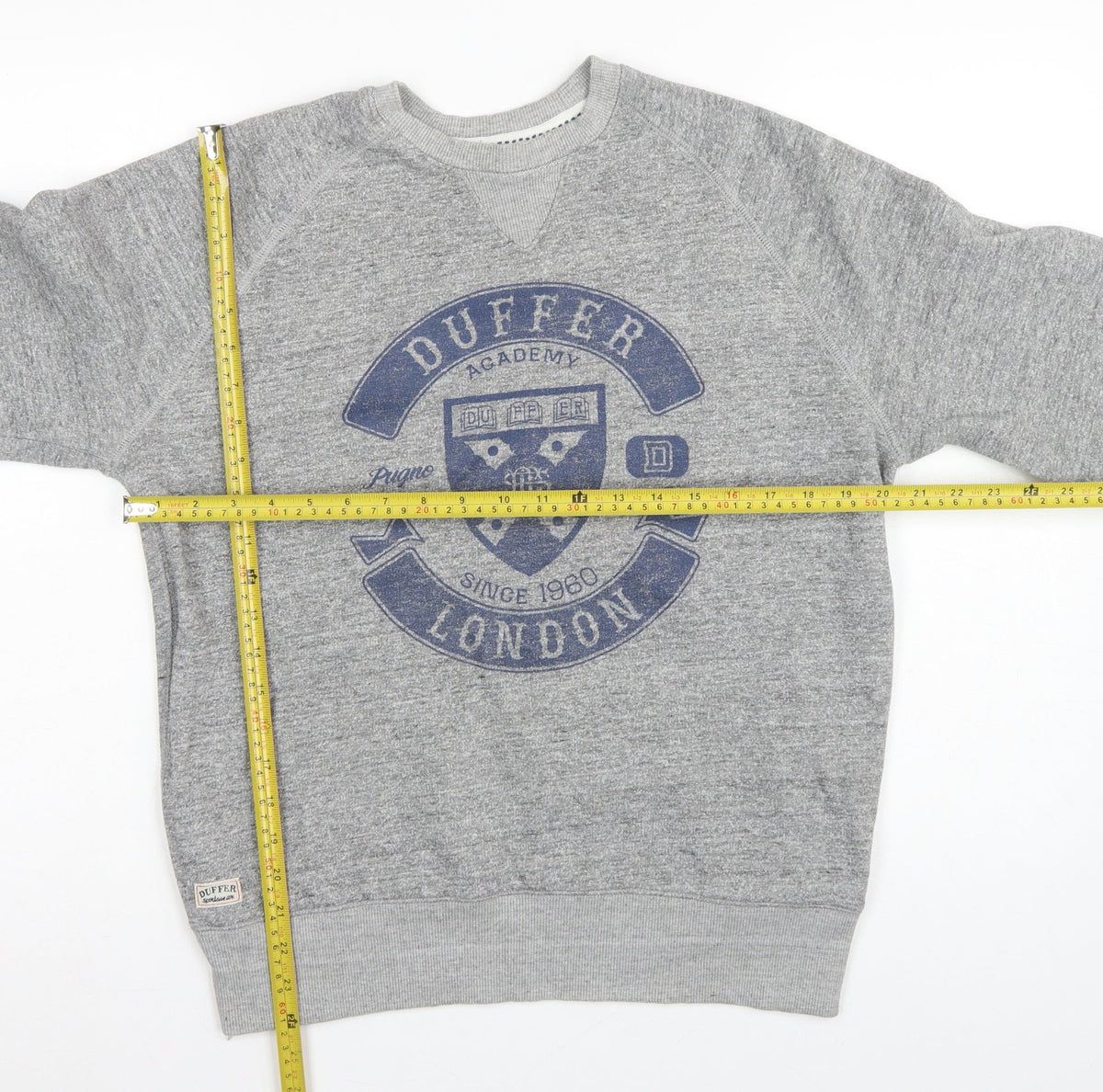 Duffer St George Men’s Grey S London Academy Graphic Crew Sweatshirt