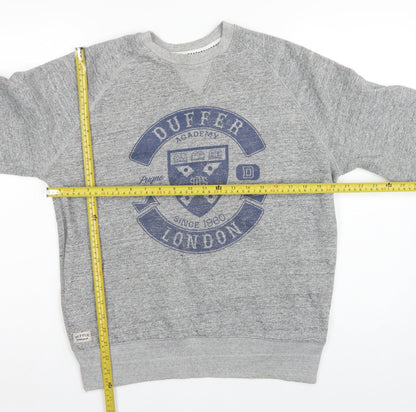 Duffer St George Men’s Grey S London Academy Graphic Crew Sweatshirt