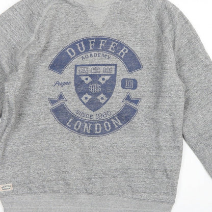Duffer St George Men’s Grey S London Academy Graphic Crew Sweatshirt