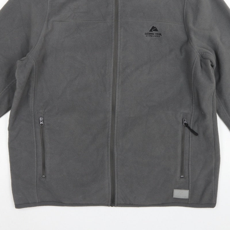 Ozark Trail Men’s Grey XL Fleece Jacket Full Zip Outdoor