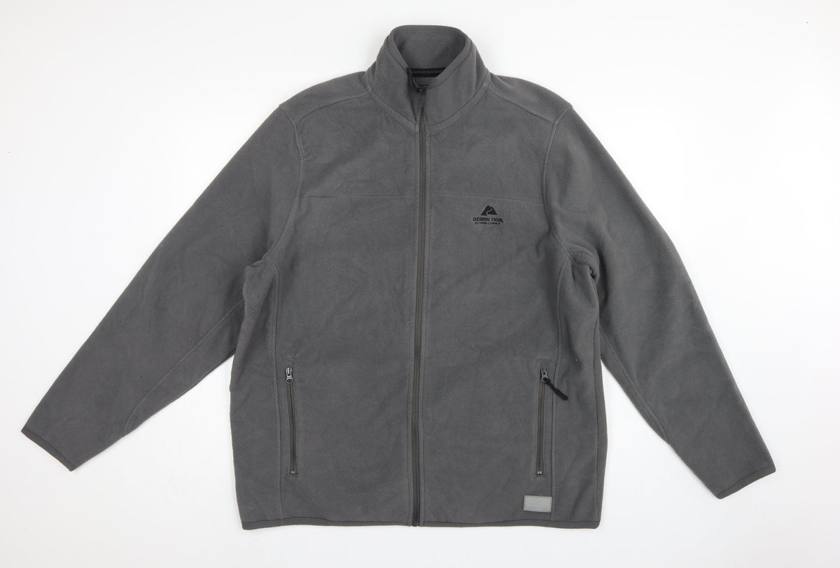 Ozark Trail Men’s Grey XL Fleece Jacket Full Zip Outdoor
