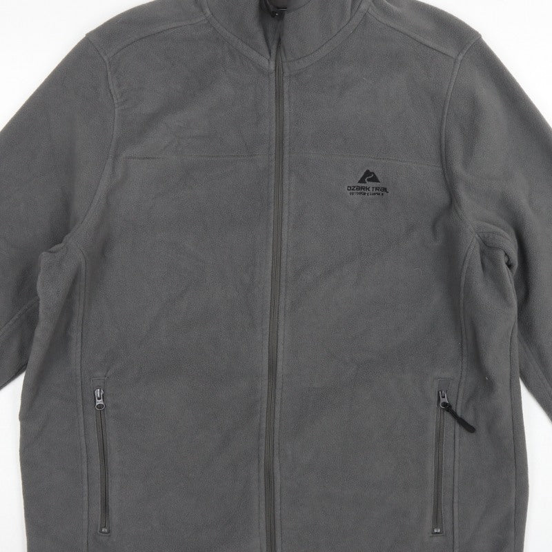 Ozark Trail Men’s Grey XL Fleece Jacket Full Zip Outdoor