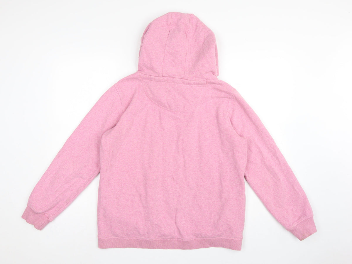 Fat Face Women’s Pink M Pullover Hoodie Drawstring Pockets Cotton Blend
