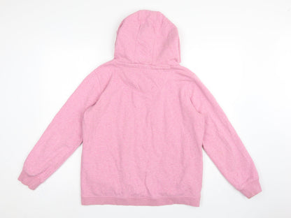 Fat Face Women’s Pink M Pullover Hoodie Drawstring Pockets Cotton Blend