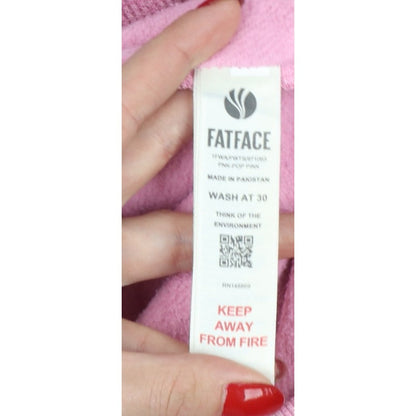 Fat Face Women’s Pink M Pullover Hoodie Drawstring Pockets Cotton Blend