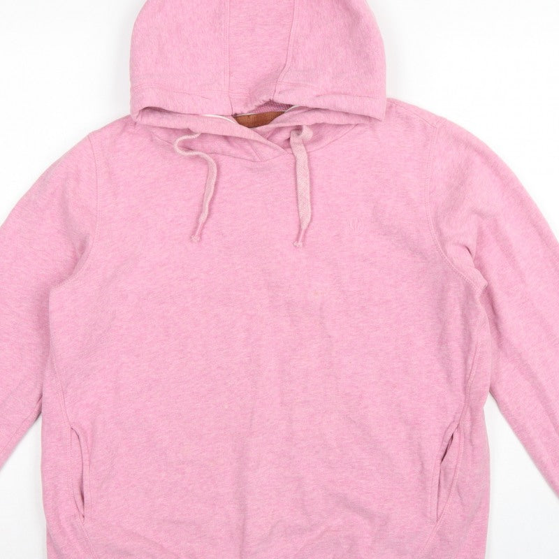 Fat Face Women’s Pink M Pullover Hoodie Drawstring Pockets Cotton Blend