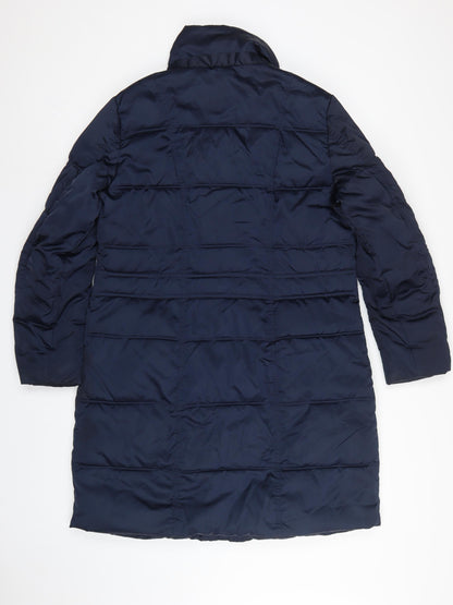 Centigrade Women Blue S Long Puffer Quilted Polyester Coat