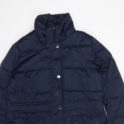 Centigrade Women Blue S Long Puffer Quilted Polyester Coat