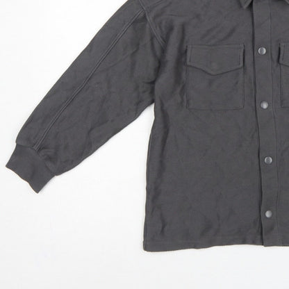 Next Boys Grey 9 Years Basic Button-Up Long Sleeve Cotton Shirt