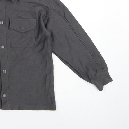 Next Boys Grey 9 Years Basic Button-Up Long Sleeve Cotton Shirt