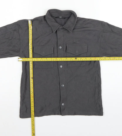 Next Boys Grey 9 Years Basic Button-Up Long Sleeve Cotton Shirt