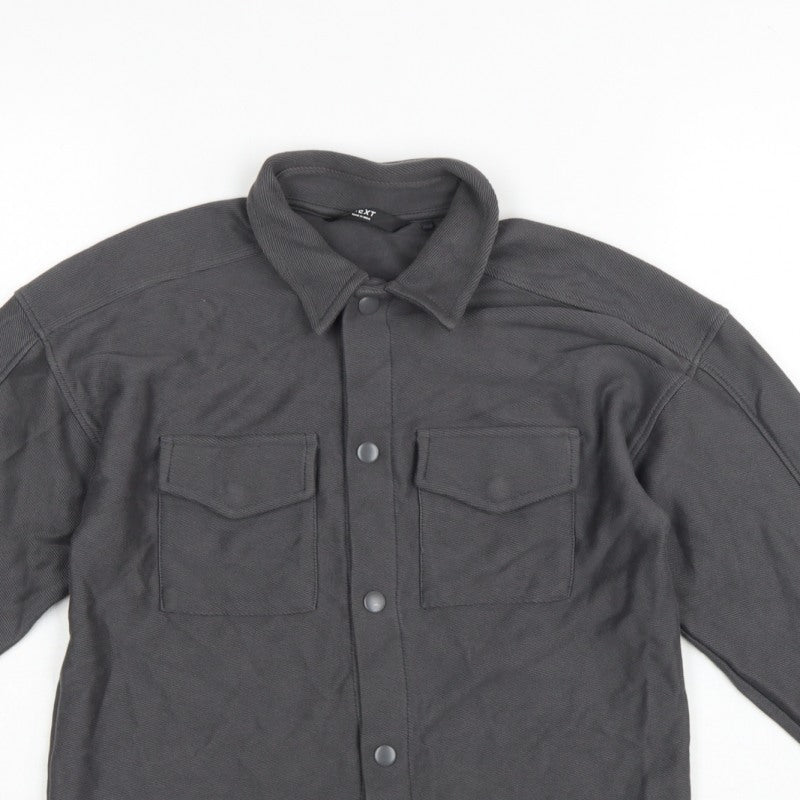 Next Boys Grey 9 Years Basic Button-Up Long Sleeve Cotton Shirt