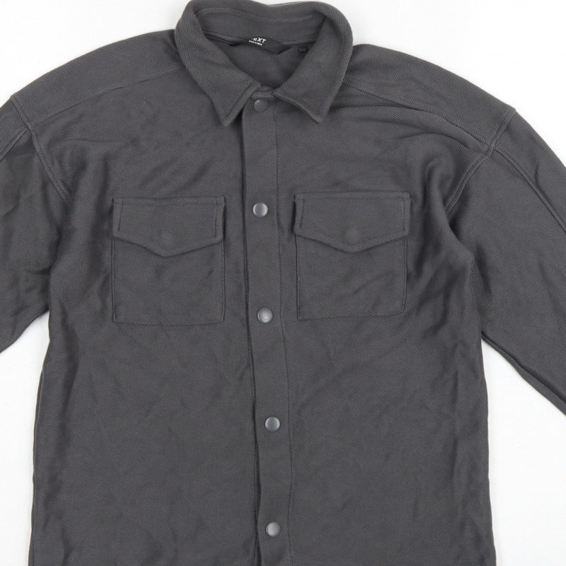 Next Boys Grey 9 Years Basic Button-Up Long Sleeve Cotton Shirt
