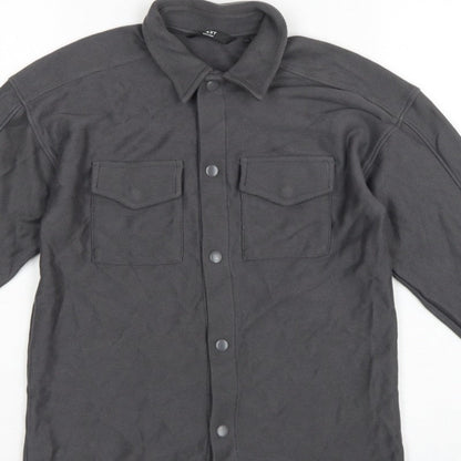 Next Boys Grey 9 Years Basic Button-Up Long Sleeve Cotton Shirt