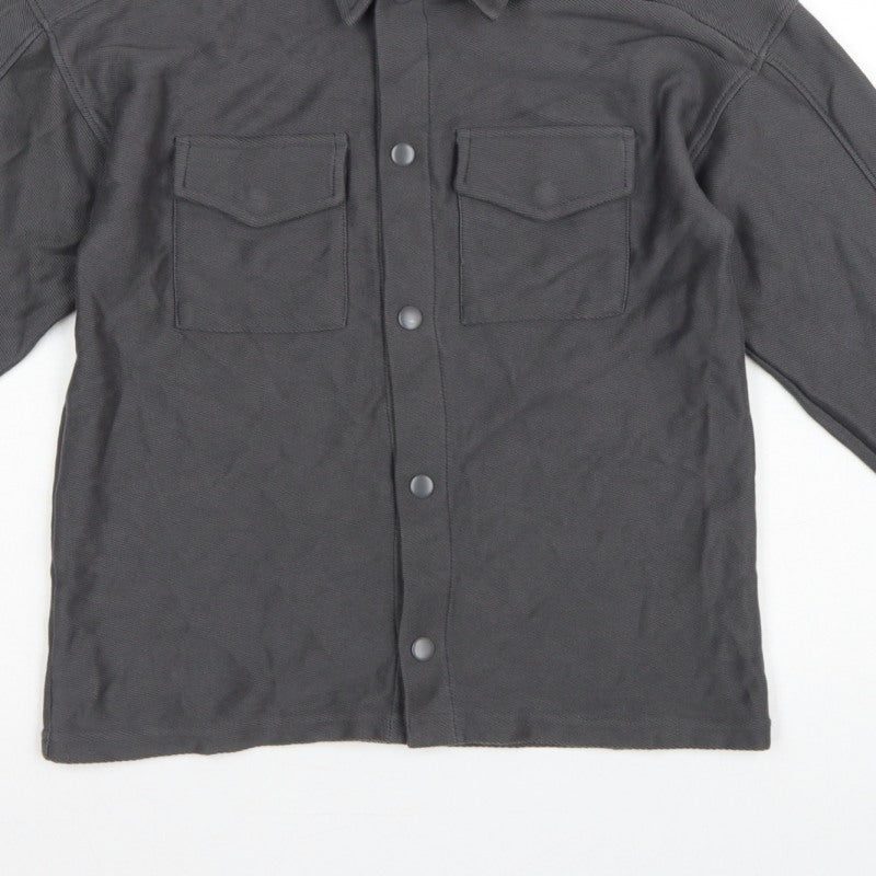 Next Boys Grey 9 Years Basic Button-Up Long Sleeve Cotton Shirt