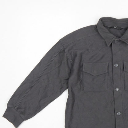 Next Boys Grey 9 Years Basic Button-Up Long Sleeve Cotton Shirt