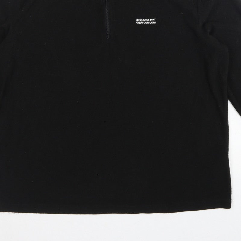 Regatta Mens Black XL 1/4 Zip Fleece Sweatshirt Outdoor Hiking