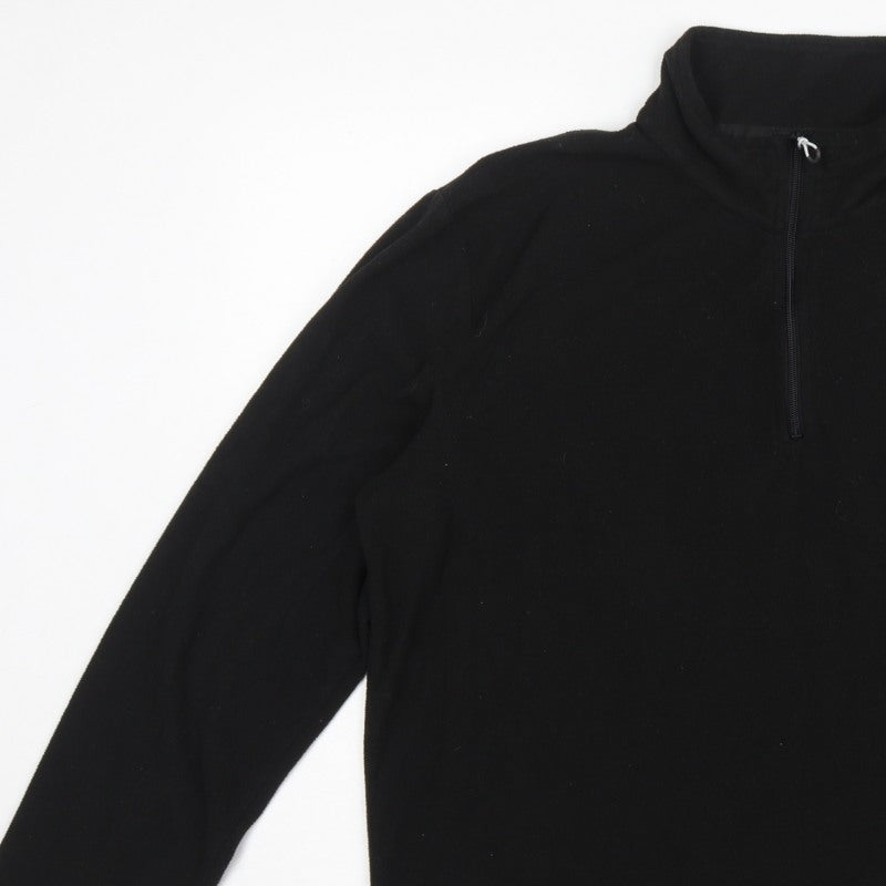Regatta Mens Black XL 1/4 Zip Fleece Sweatshirt Outdoor Hiking