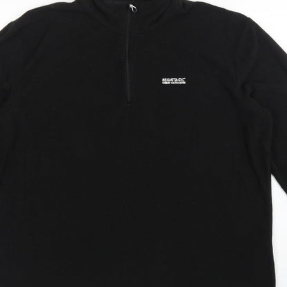 Regatta Mens Black XL 1/4 Zip Fleece Sweatshirt Outdoor Hiking