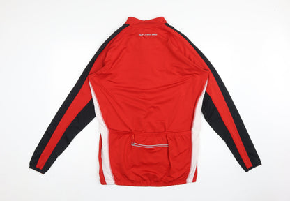 Crane Bike Men's Red Large 1/4 Zip Cycling Track Jacket Stretch